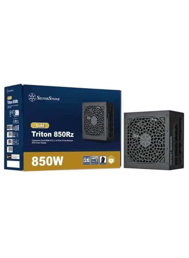 SilverStone مزود طاقة تريتون 850R GM 850W ATX 3.1 PCIe 5.0 كامل التعديل، كفاءة ذهبية من Cybenetics، حماية OVP/OCP/UVP/OTP/SCP، تصميم مدمج للألعاب وأجهزة الكمبيوتر عالية الأداء | SST-TR850R-GM - Image 1